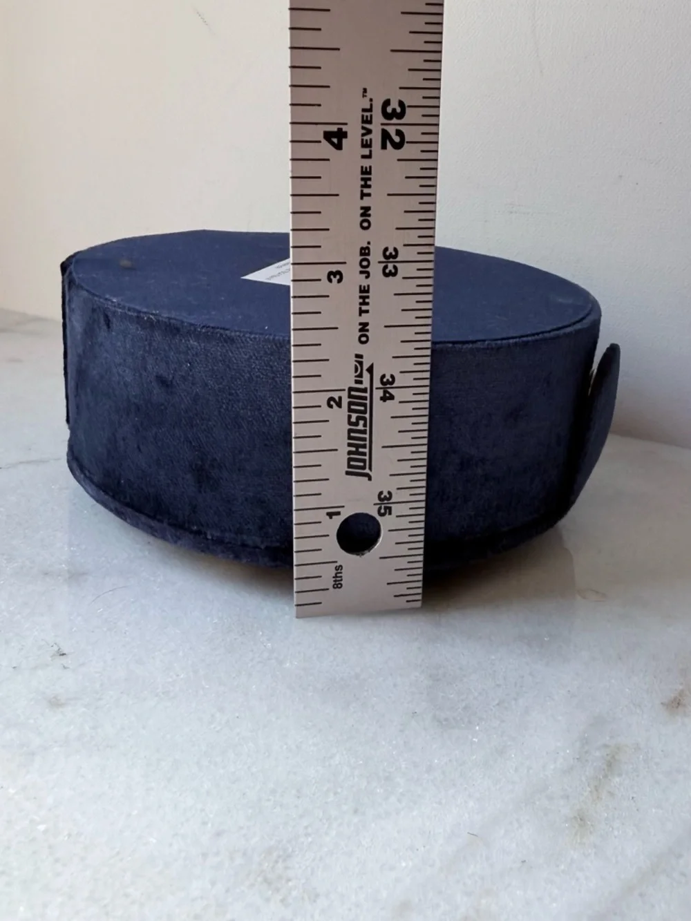 Embroidered Navy Velvet Decorative velvet Jewelry Box with Crane Motif travel